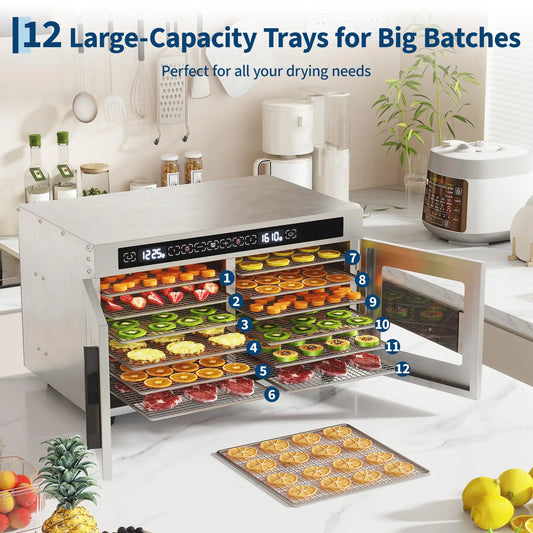 Adoolla Dual Zone Stainless Steel Electric Food Dehydrator
