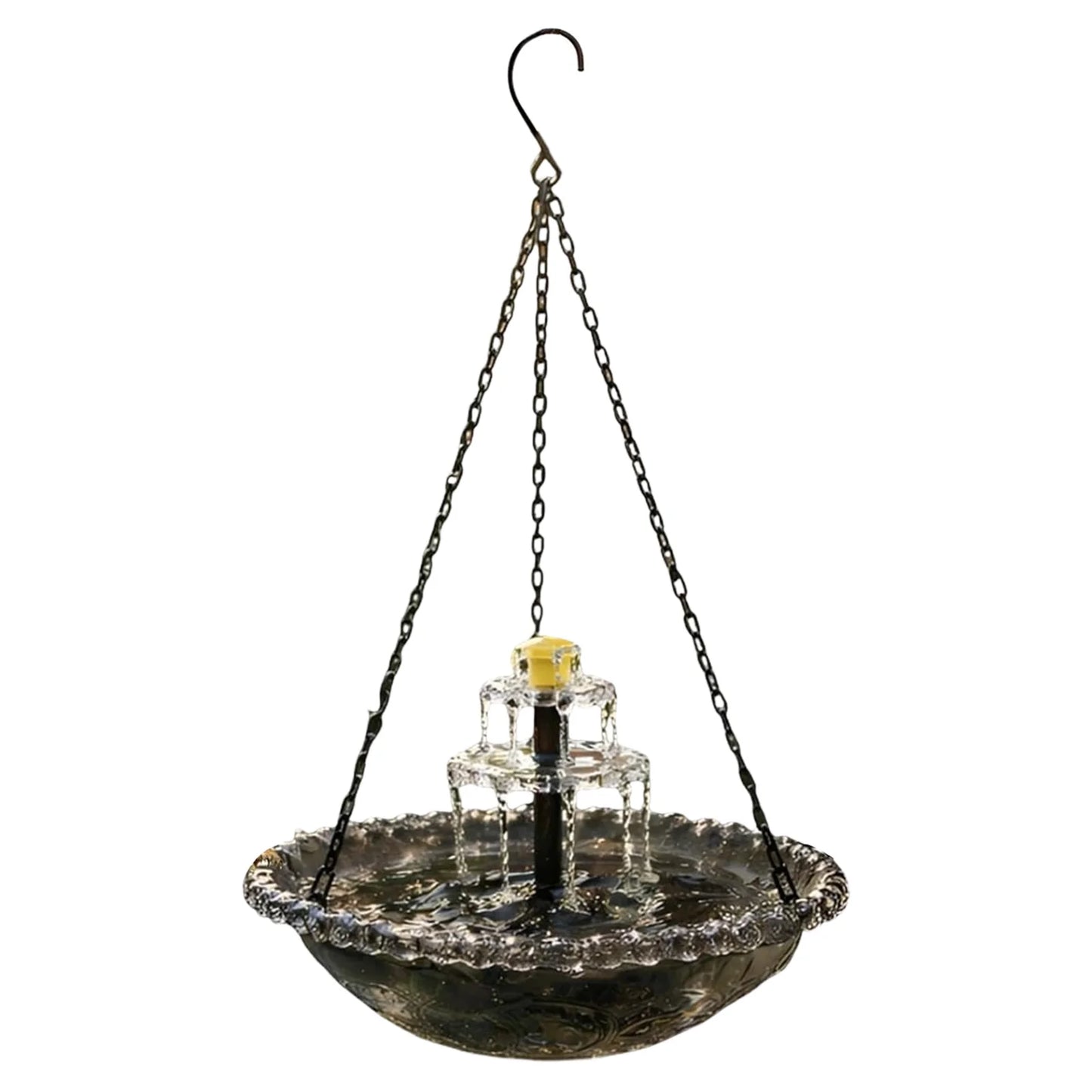 Solar Cascade Hanging Bird Bath Fountain For Outdoor Garden
