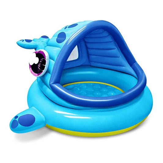 Inflatable Whale Kiddie Pool Tent for Toddler Swim Play