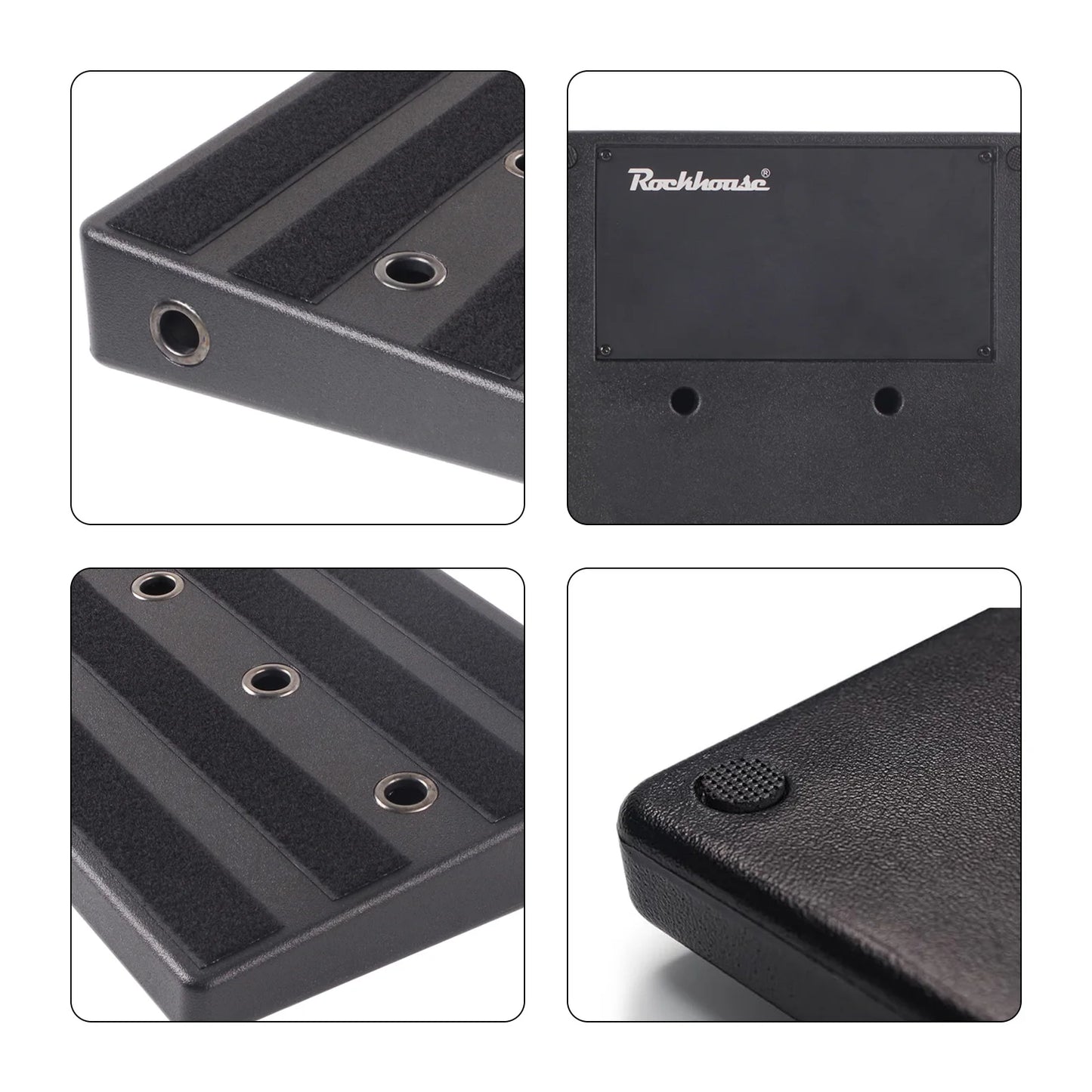 Rockhouse Guitar Pedal Board High-hardness PE Pedal Board w Compartment 11 Hole Storage Power Cord Pressure and Drop Resistance