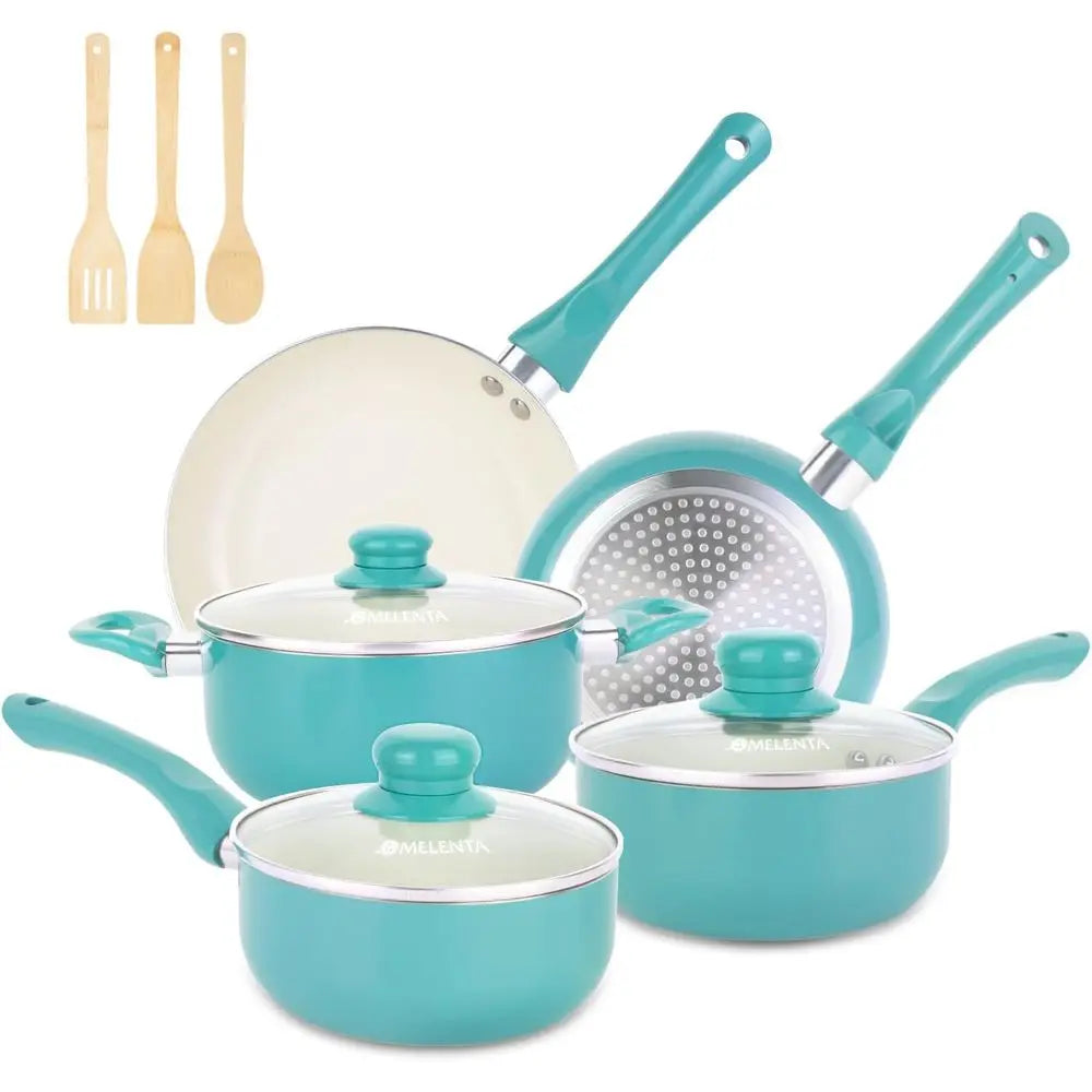 Pots and Pans Set Nonstick, 11pcs Kitchen Cookware Sets Induction Cookware, Non Stick Cooking Set, Stay Cool Handle & Bamboo Kit