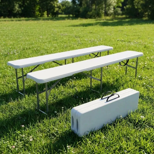 Twister.CK HDPE Plastic Folding Bench 2 Pack For Outdoor Use
