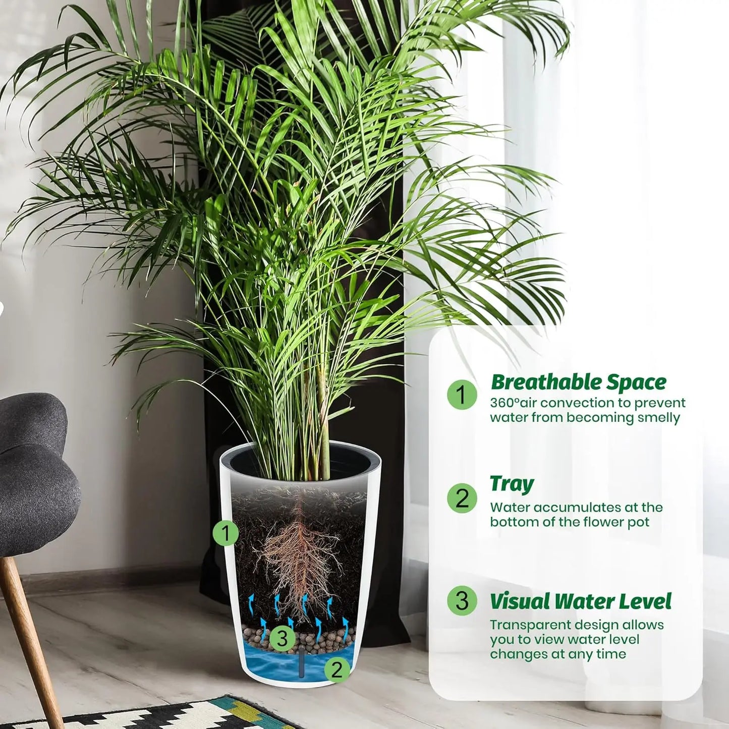 Twister Self Watering Planters Two Pack for Large Plants