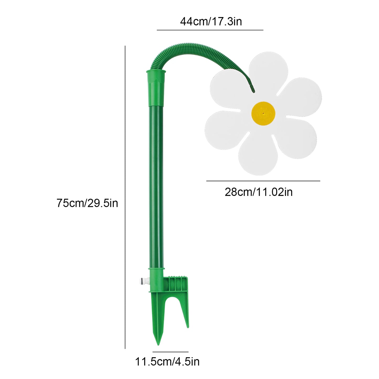 Dancing Daisy Lawn Sprinkler 360 Degree Rotating Flower Water Sprinkler
