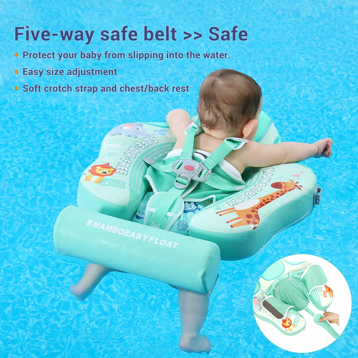 Mambobaby Animal Float Non Inflatable Baby Swimming Buoy With Canopy
