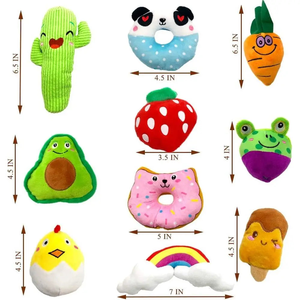 18 Pack Dog Squeaky Plush Toys For Small Medium Dogs