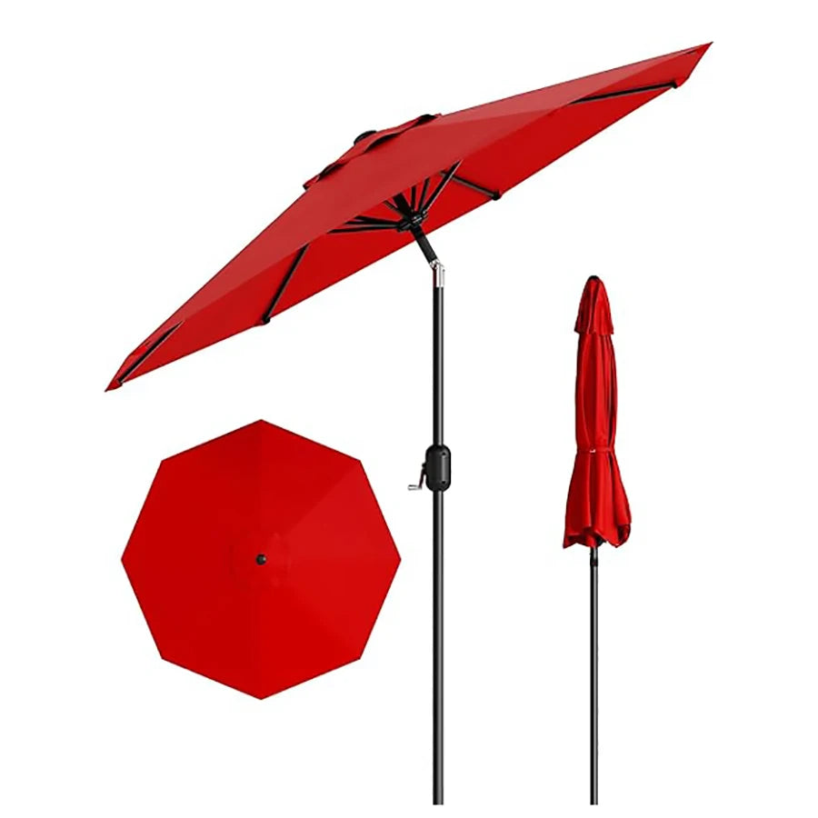 Patio Umbrella With Crank Lift Push Button Tilt Outdoor