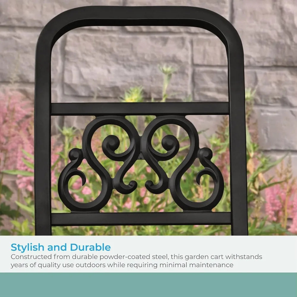 Stylish Garden Hose Reel Cart for 150ft Vinyl Hose, Flat-Free Wheels, Foot Caps, Easy Crank, Durable Steel