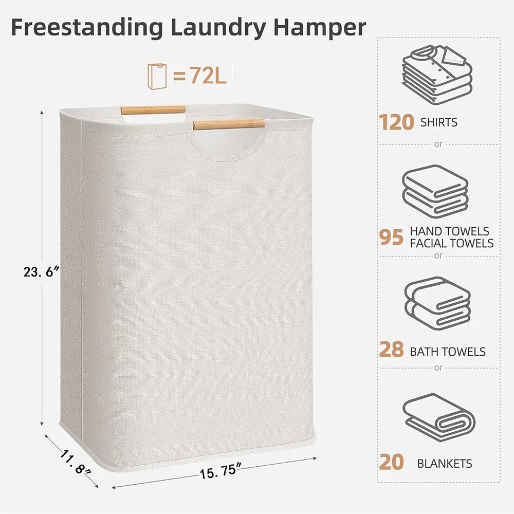 Collapsible Laundry Basket With Handle For Dirty Clothes Storage