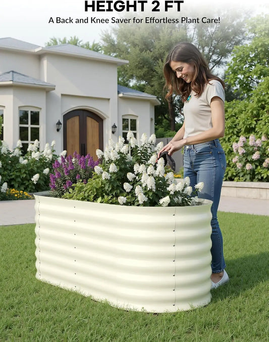 TWISTER.CK Galvanized Raised Garden Bed Kits Outdoor Planter Box