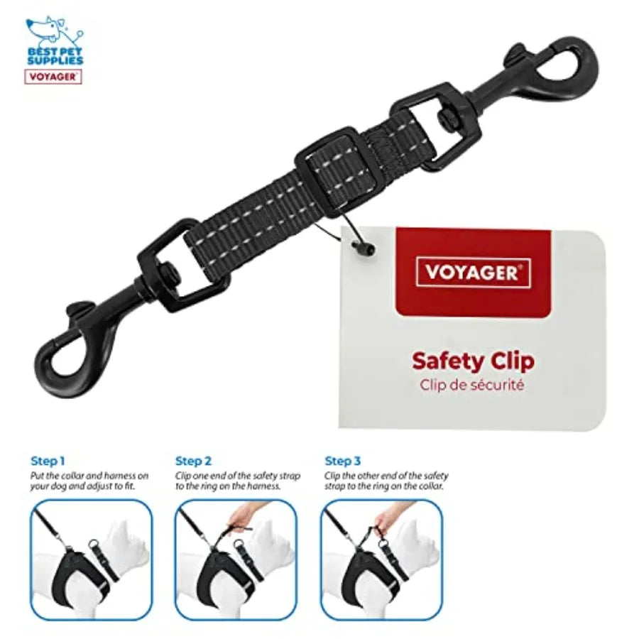 Voyager Dual Clasps Dog Collar Clip No Pull Harness Connector