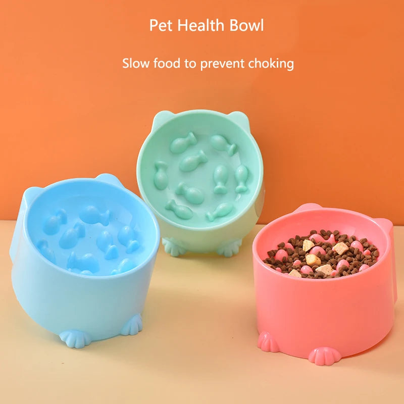 Cat Slow Feeder Bowl Anti Choking Design For Pets Durable