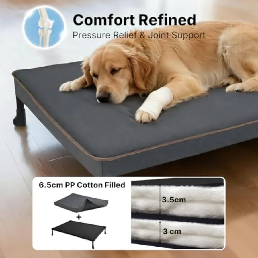 Chew Proof Elevated Dog Bed Indestructible Raised Orthopedic Pet Cot