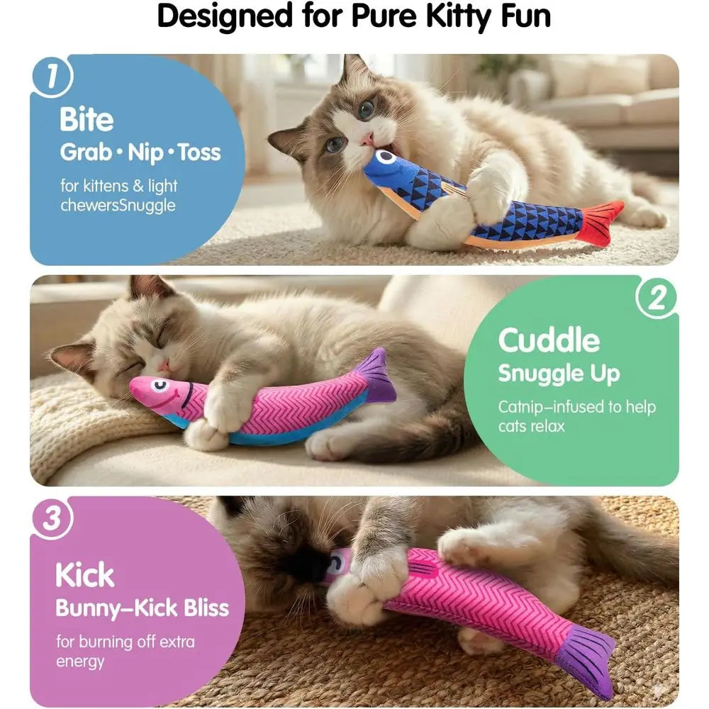 Catnip And Silvervine Interactive Kicker Toy For Indoor Cats
