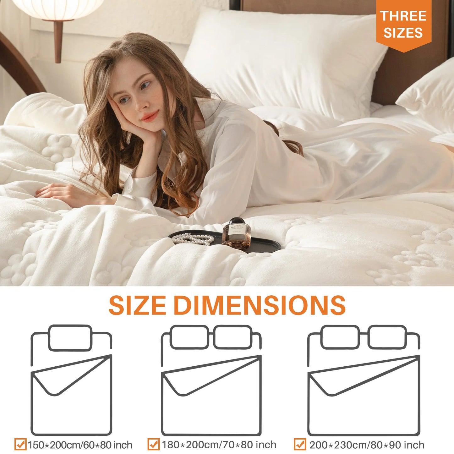 Coral Fleece Autumn Winter Warm Blankets for Bed 3 Layers Thicken Flannel Blanket Quilt Soft Comfortable Warmth Quilts Washable