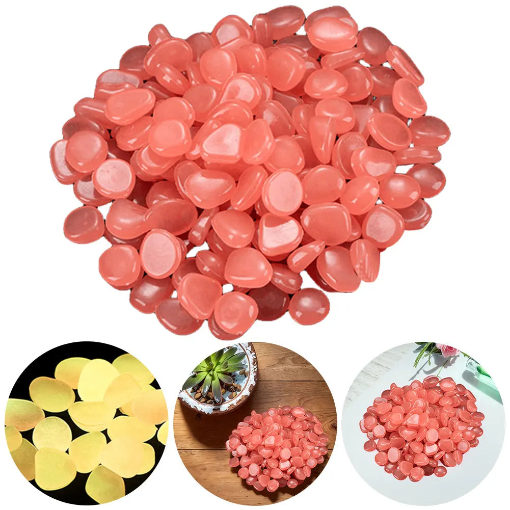 APWIKOGER Glow In The Dark Garden Pebbles 100Pcs Luminous Stones