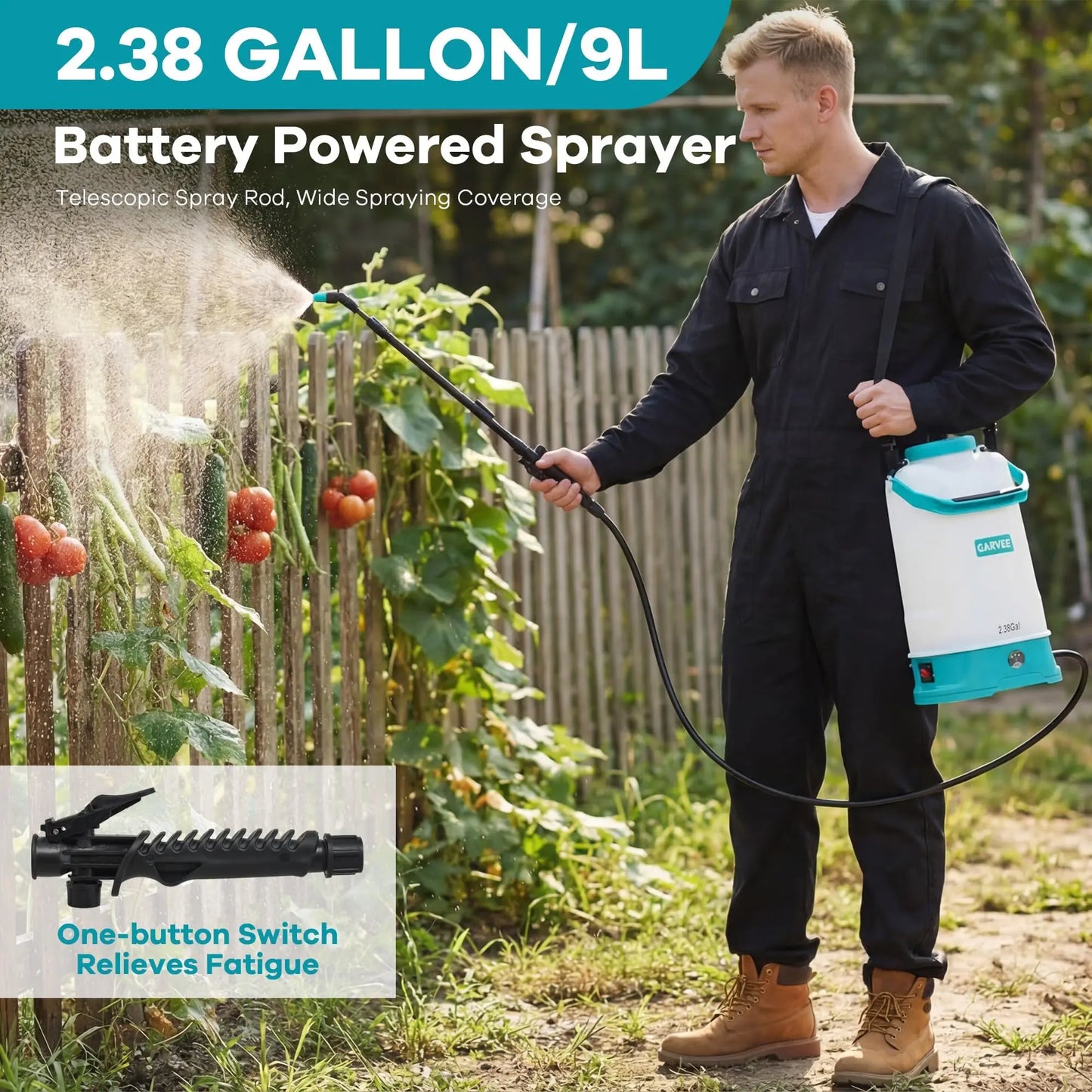 HiMISS 12V Battery Powered Electric Backpack Garden Sprayer