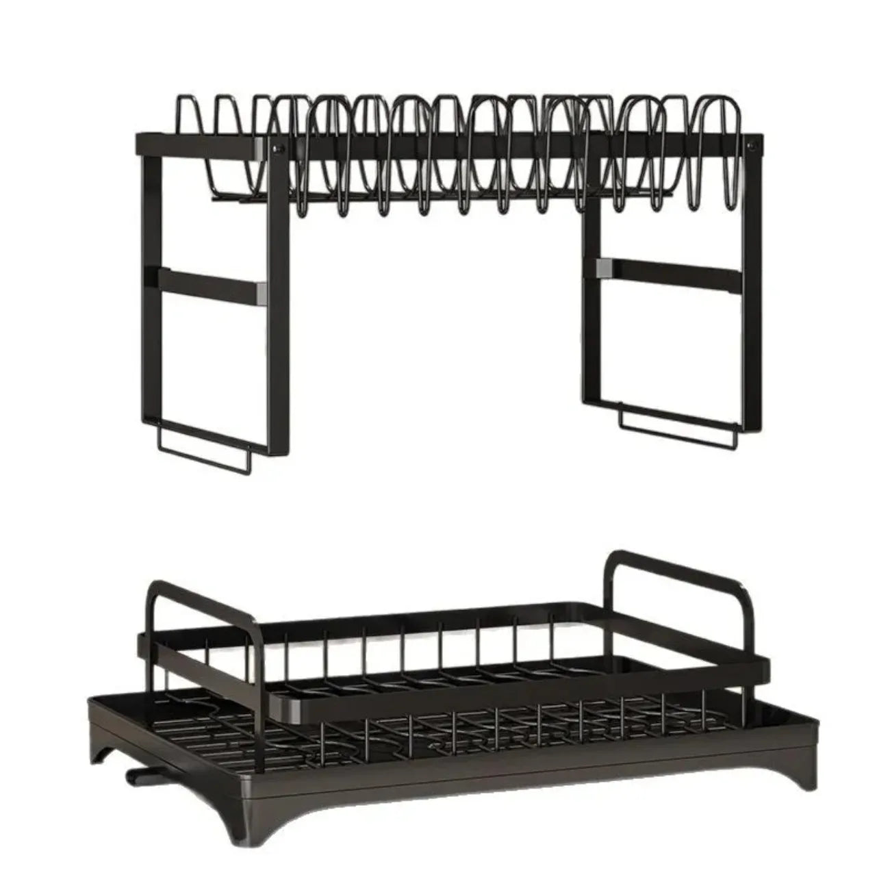 DIAMRI 2 Tier Rotating Dish Drying Rack 360 Degree Swivel