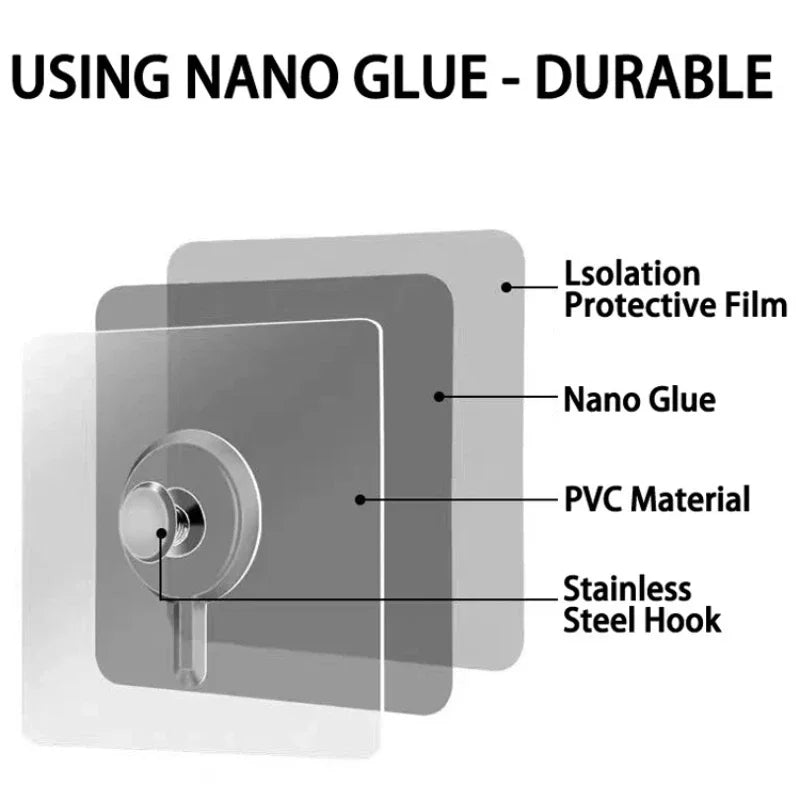 NONEDIY 10 Pack Adhesive Wall Hooks Hangers For Kitchen Bathroom