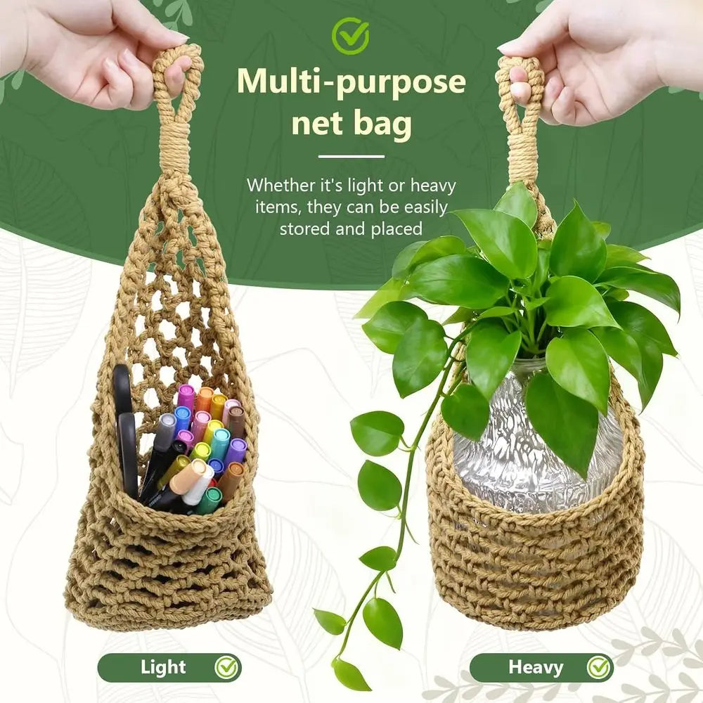Wall Plant Hanger, Hanging Planter Basket Holder, Wall Planters, Indoor Plants, 6-Inch Pot (Brown)