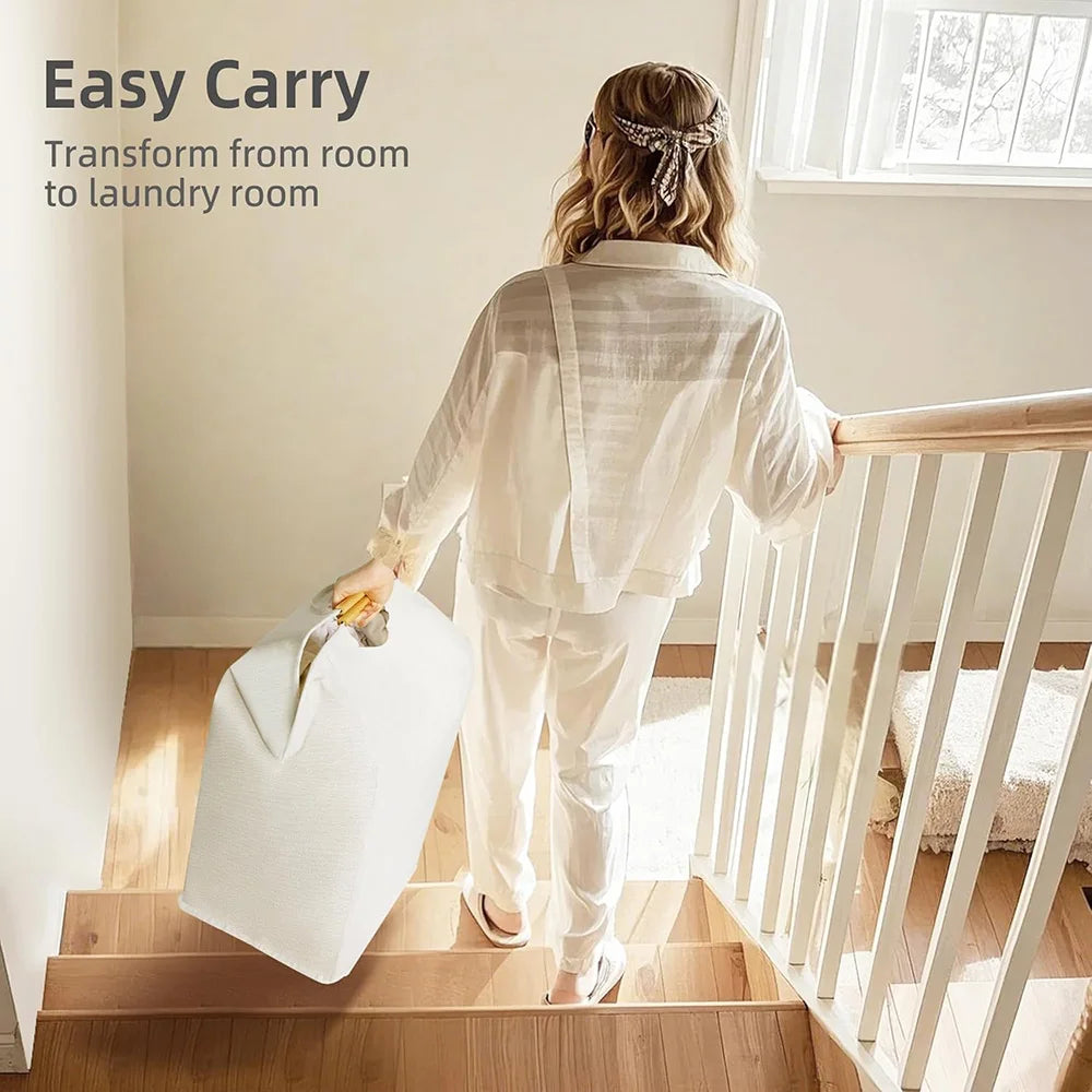 Collapsible Laundry Basket With Handle For Dirty Clothes Storage