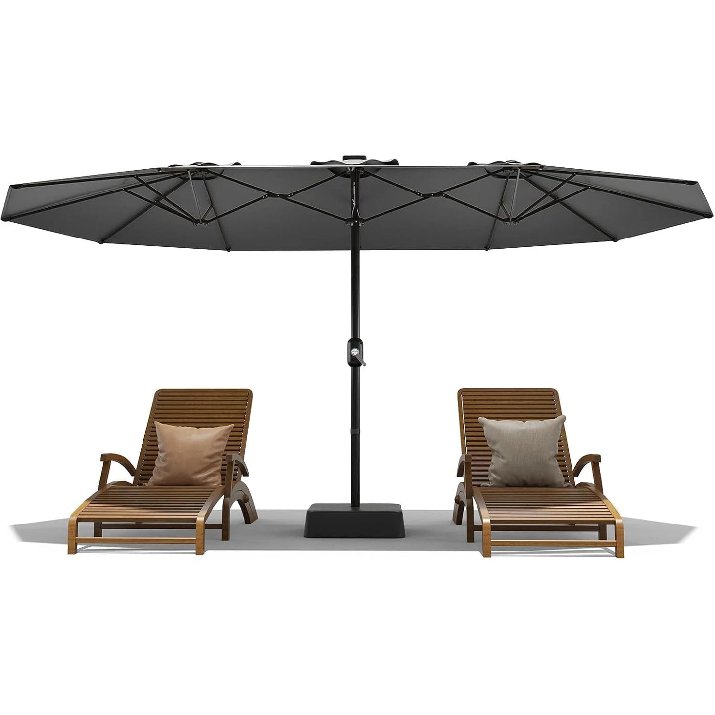 Twister Patio Umbrella Double-Sided Rectangle Market With Cross Base