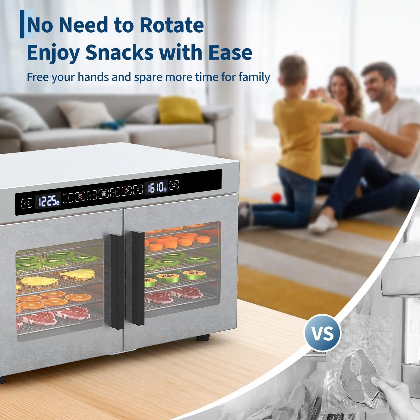 Adoolla Dual Zone Stainless Steel Electric Food Dehydrator