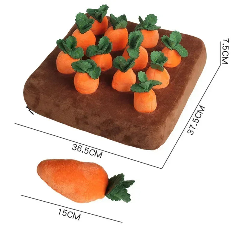 Snuffle Mat Dog Toy Plush Carrot Vegetable Field Interactive Toy