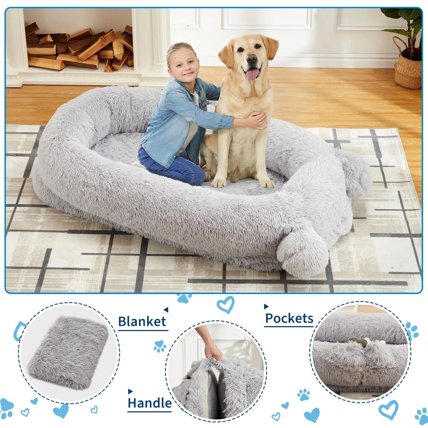 HiMISSCN Dog Bed With Memory Foam And Removable Cover