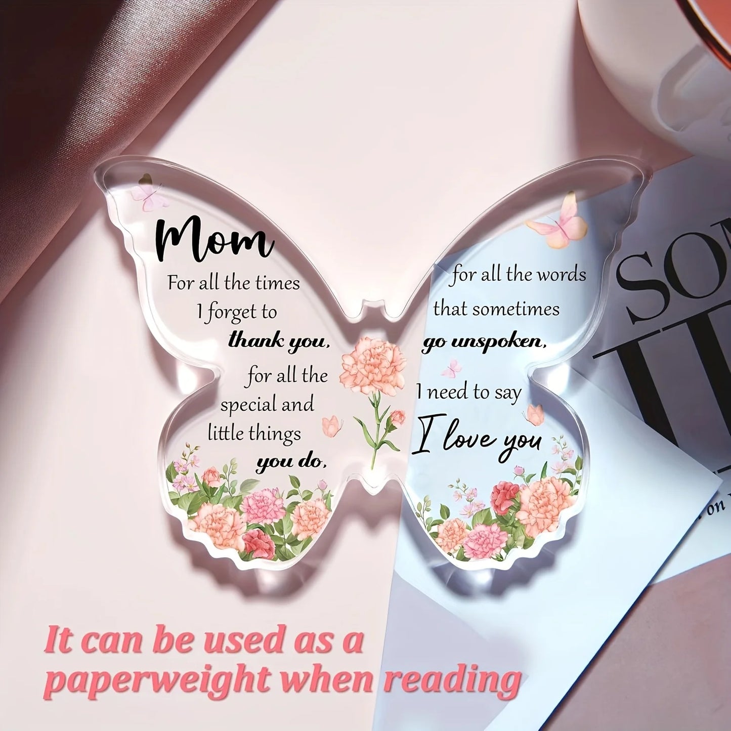 Delicate Butterfly Acrylic Decorations Gift For Mom Birthday Idea