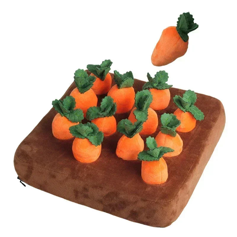 Snuffle Mat Dog Toy Plush Carrot Vegetable Field Interactive Toy