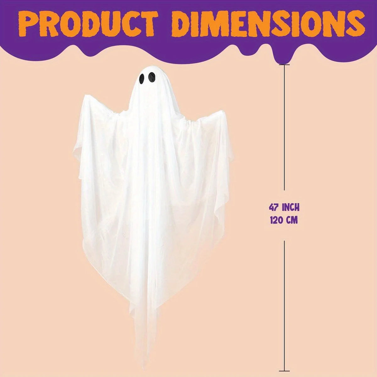 Halloween Hanging Ghost Decoration With Spooky LED Lights For Outdoor Yards