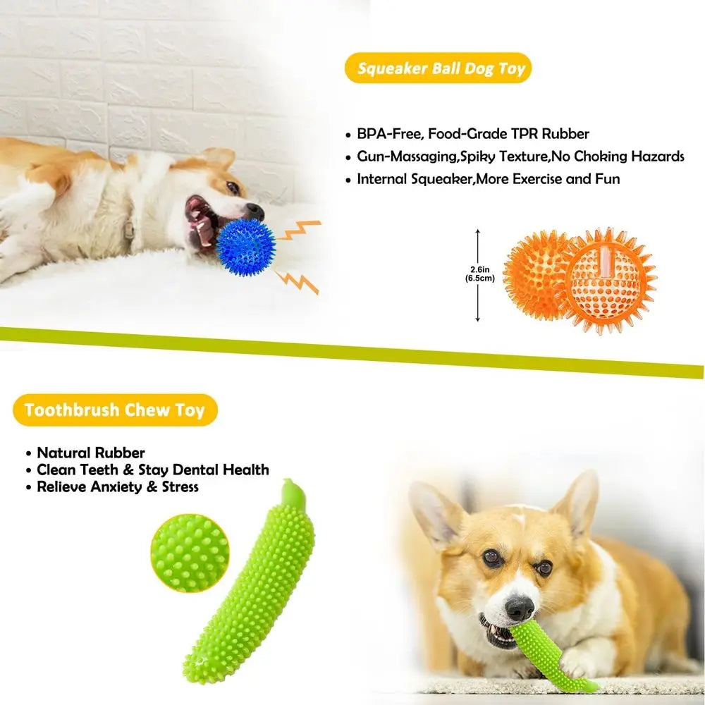 25 Pack Puppy Dog Toys For Small Dogs Squeaky Plush