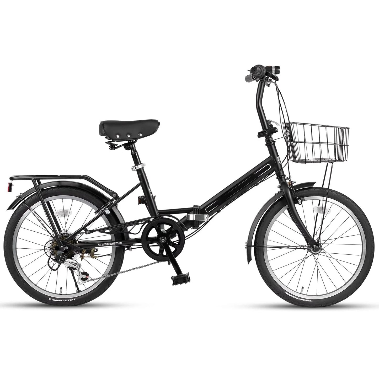 Quartet Folding Bike 7-Speed Caliper Brakes With Rack Basket
