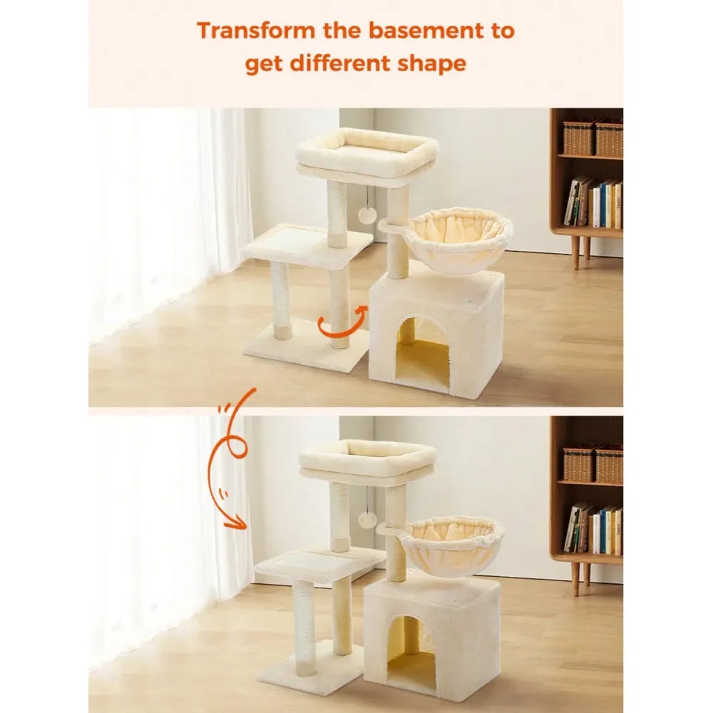XMSJ Cat Tree Tower With Hammock And Scratching Posts