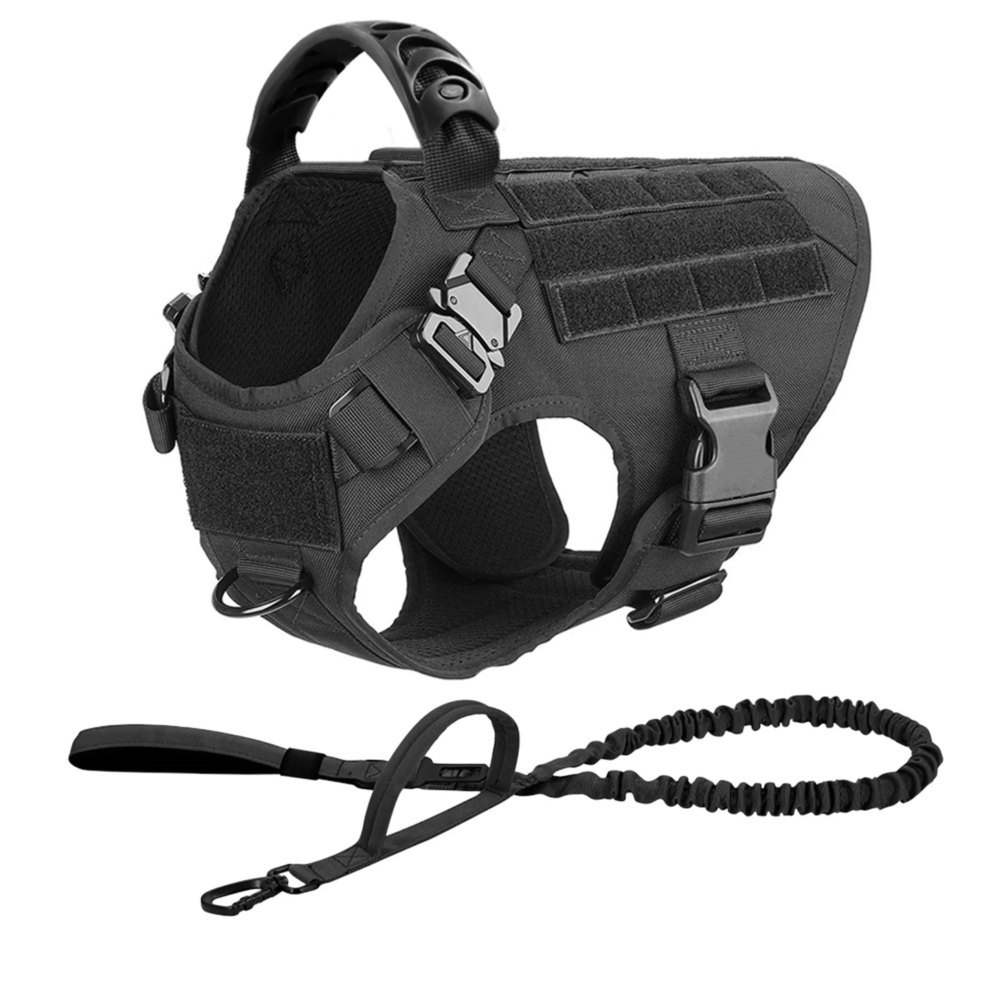 Dog Harness And Leash Set Nylon Padded Quick Release Buckle For Training