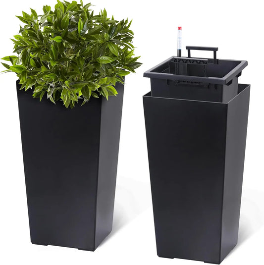 HobbyLane Indoor Outdoor Planter With Shelf Insert Self Absorbing Plastic
