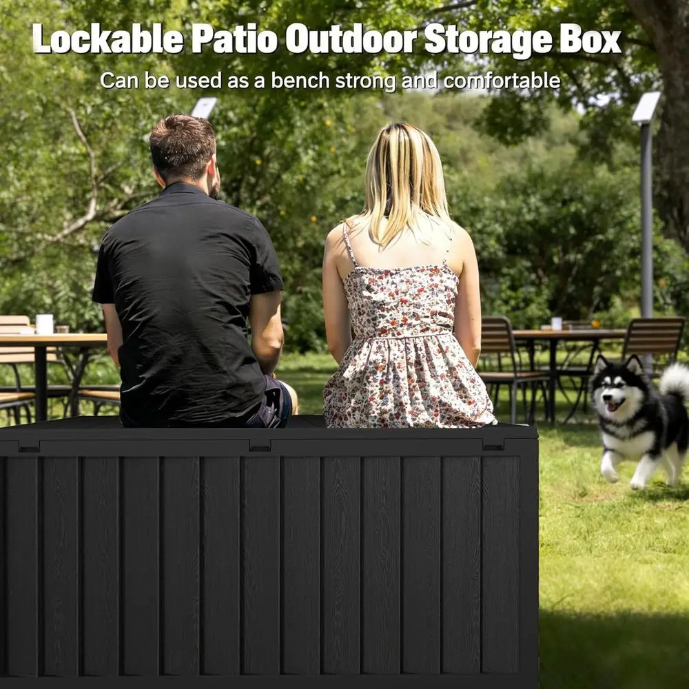 Outdoor Storage Box Waterproof Lockable Patio Garden Tools
