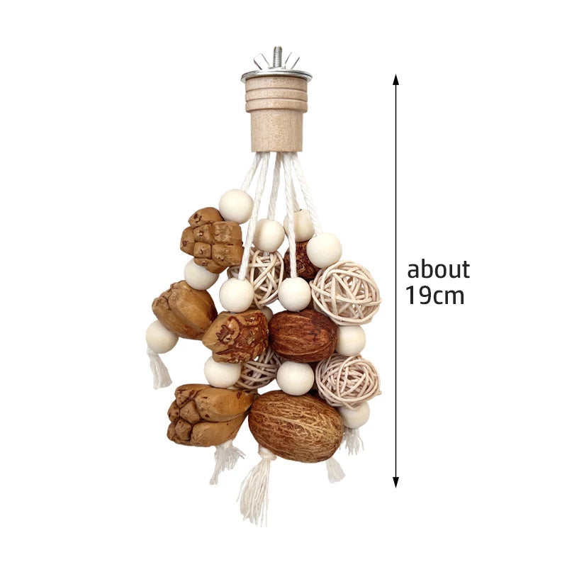 Funny Bird Chewing Toy Cotton Rope Pinecone Parrot Toy Bite Resistant Birds Tearing Toy Cockatiels Training Cage Toys Accessries