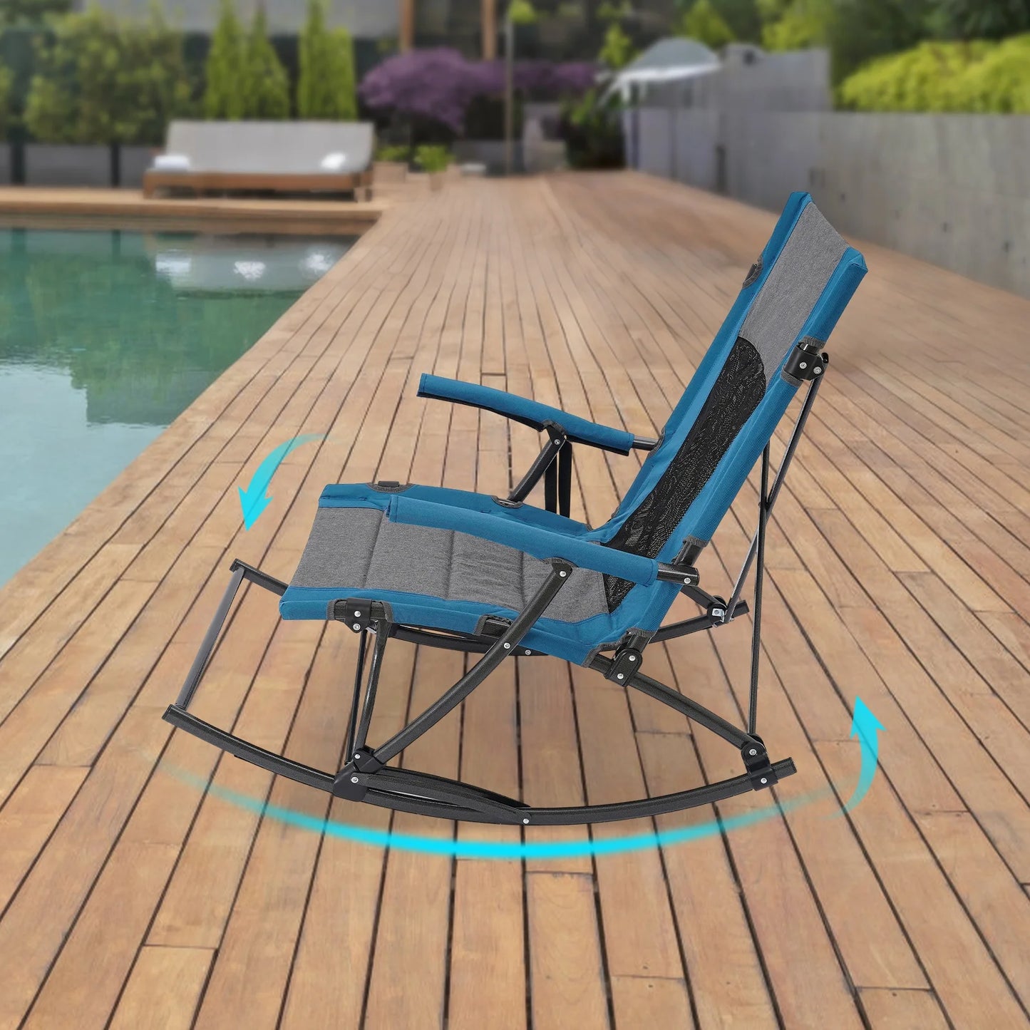 Bymaocar Folding Rocking Camping Chair With Storage Bag Load 150kg