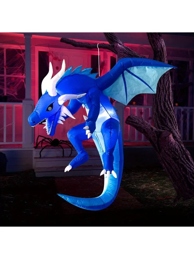Halloween Hanging Ice Dragon Inflatable With Built In LED Lights