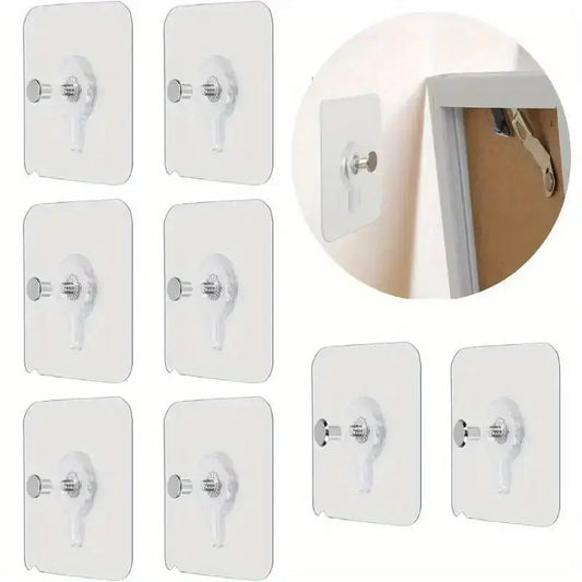 NONEDIY 10 Pack Adhesive Wall Hooks Hangers For Kitchen Bathroom