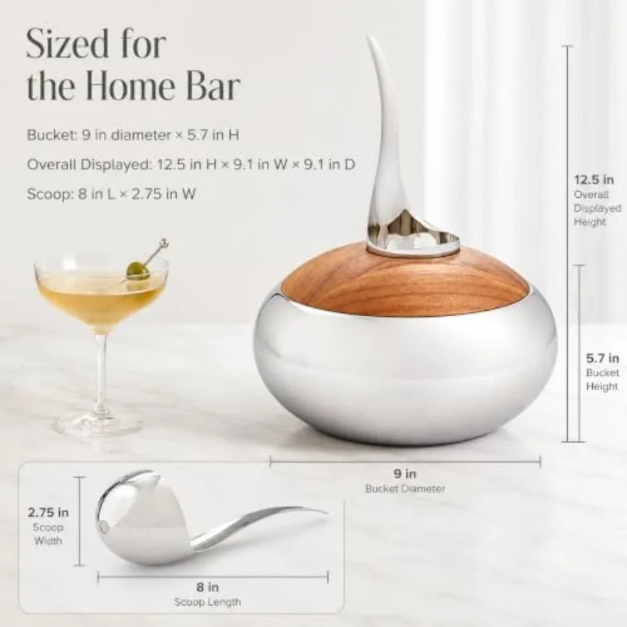 SHXI Stainless Steel Insulated Ice Bucket With Lid And Scoop