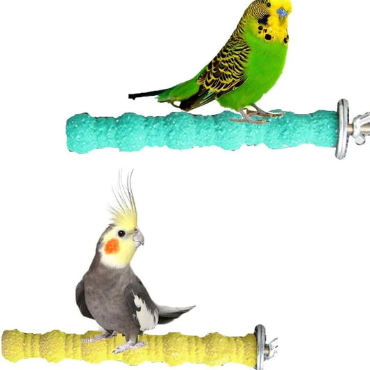 Natural Wood Platform Bird Nail Trimming Perches, Paw Grinding Stick for Parakeet Cockatiels, Parrot Stand, Conure Stand