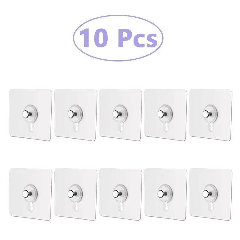 NONEDIY 10 Pack Adhesive Wall Hooks Hangers For Kitchen Bathroom