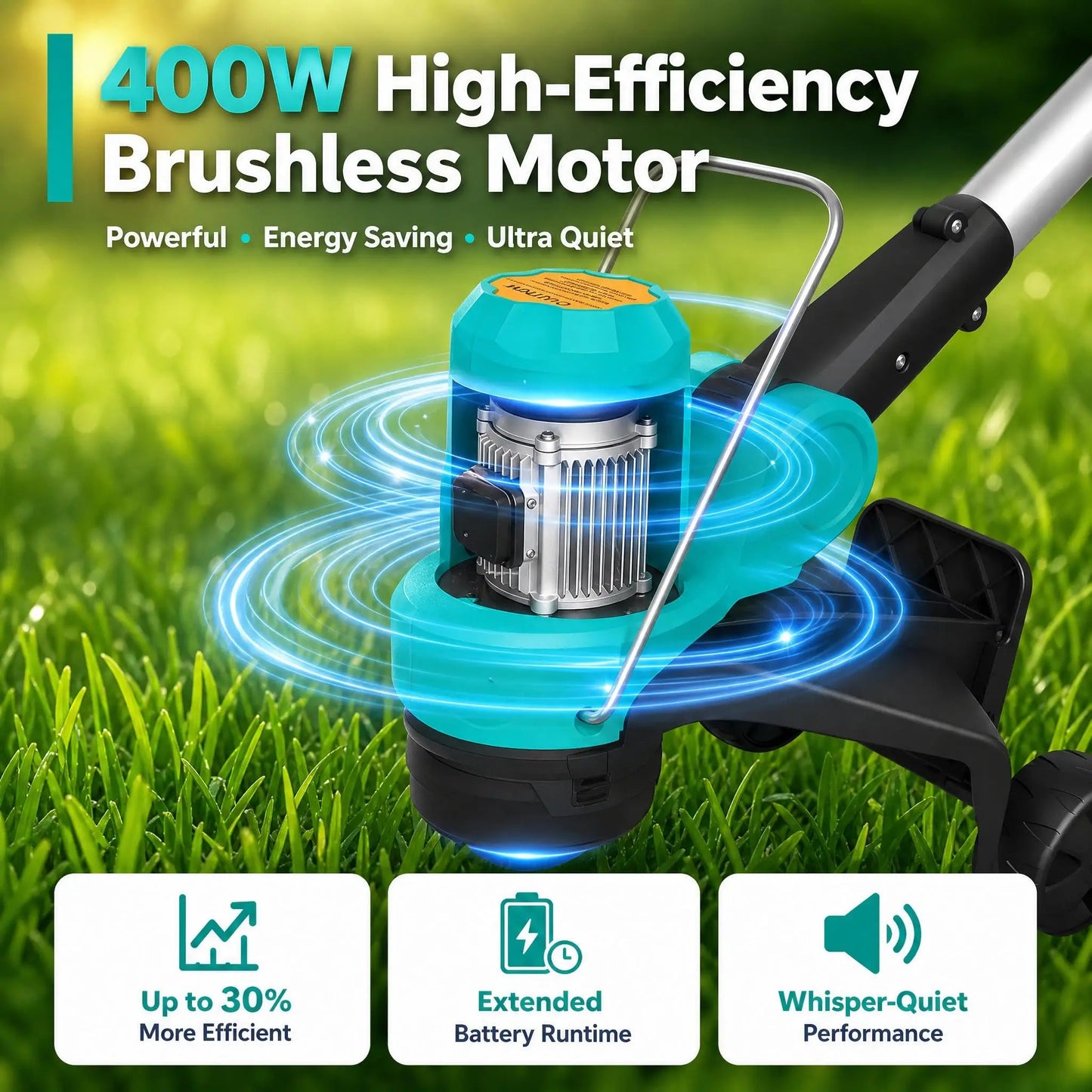 HisMiss Cordless Weed Eater With Two Rechargeable Batteries And Charger