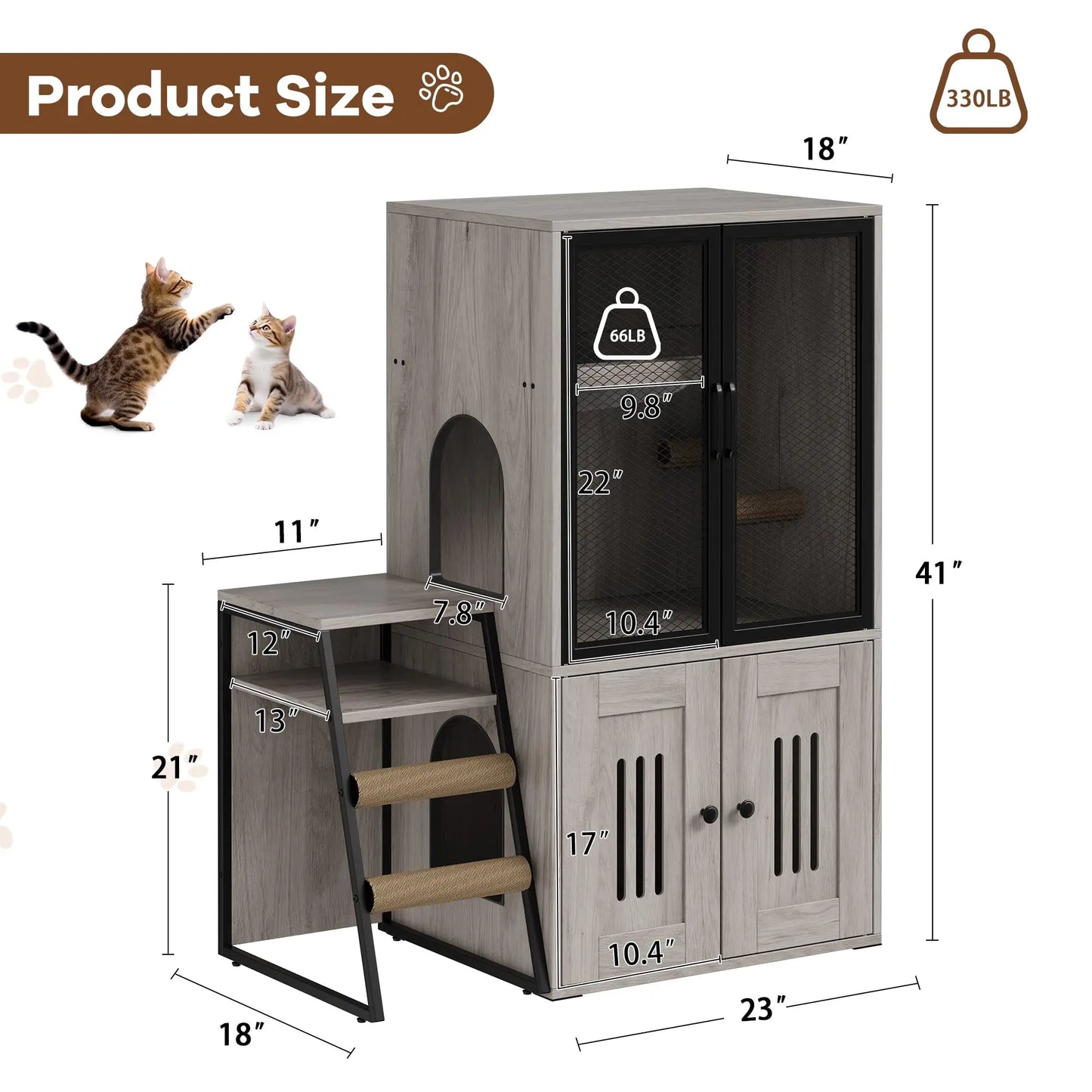 HiMISSCN Odor Control Cat Litter Box Enclosed With Doors
