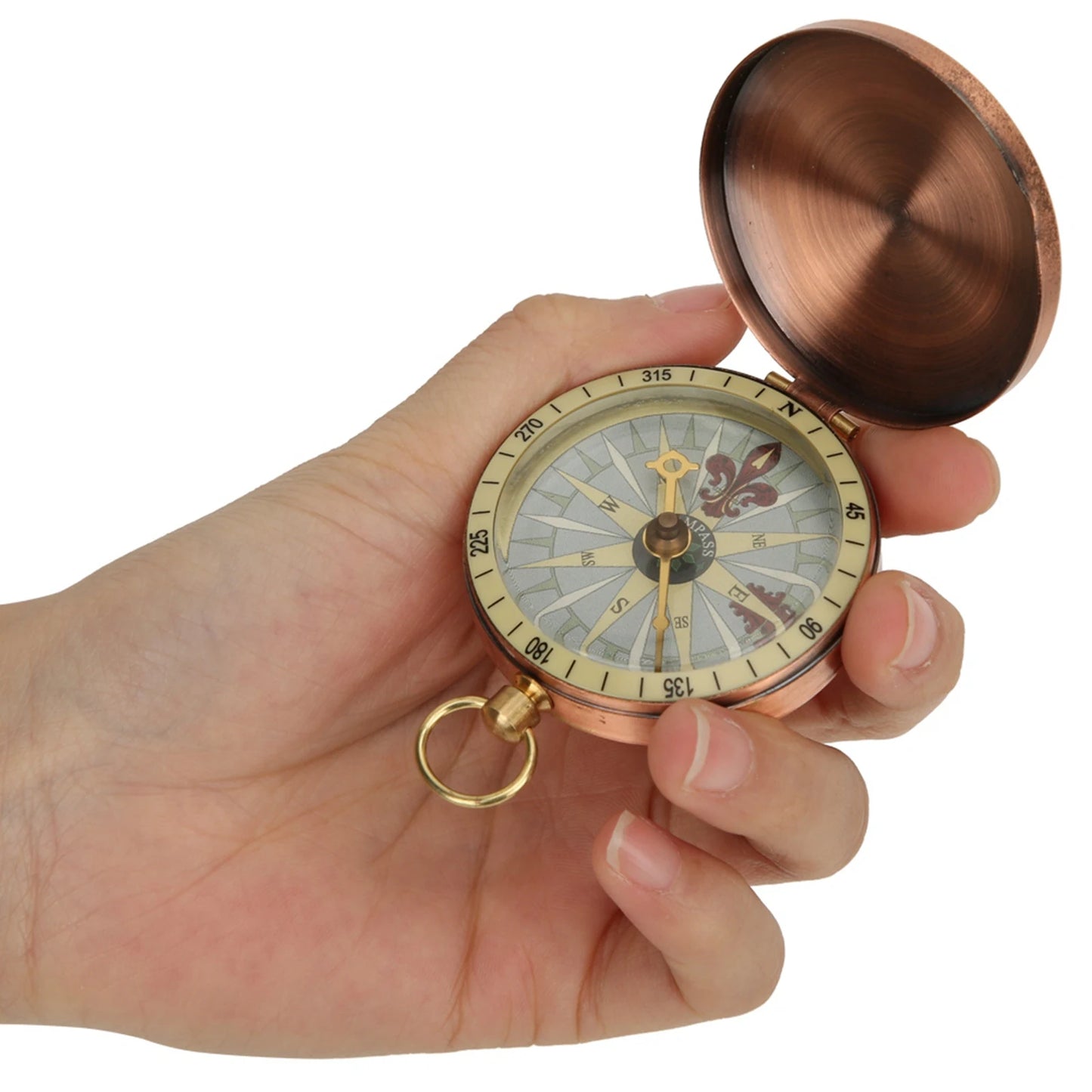 Portable Vintage Pocket Watch With Compass For Camping Hiking