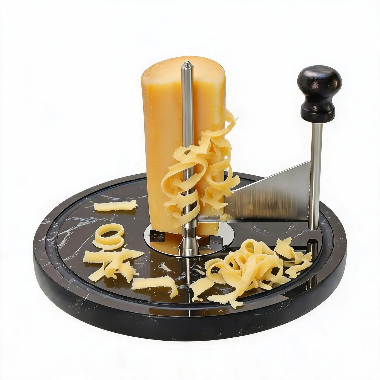 Cheese Curler with Marble Base, Stainless Steel Blade Cheese Shaver for Charcuterie Board and Table Vegetables Cutter Kitchen Gadgets