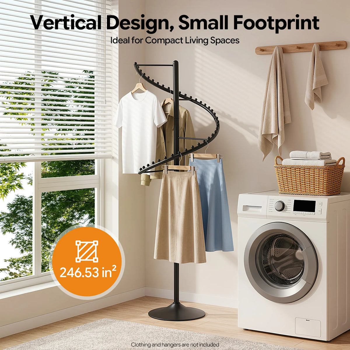 Rotating Spiral Clothing Rack 360 Degree Heavy Duty Garment Display